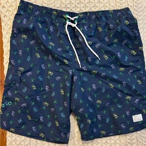 Adam Levine Collection Blue and Green Tropical Board Shorts